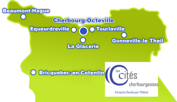 Carte du patrimoine locatif de Les Cités Cherbourgeoises